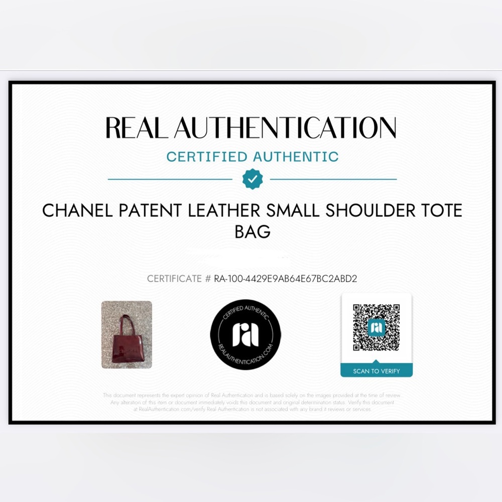 Chanel Authentic Bordeaux Red Chanel Letter Logo Patent Leather Tote - Picture 15 of 15